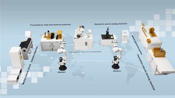 Op maat gemaakte Robert Pipe Processing Machine met buig-snij-punch-camfering-formingfunctie